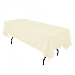 Ivory Polyester Linen 60x120 (Fits Our 8ft Rectangular Tabl