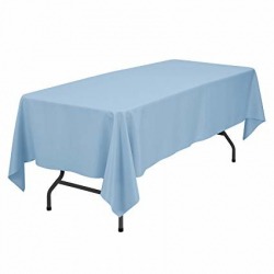 Light Blue Polyester Linen 60x120 (Fits Our 8ft Rectangular