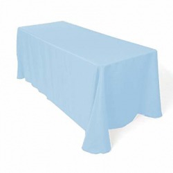 Light Blue Polyester Linen 90x156 (Fits Our 8ft Rectangular