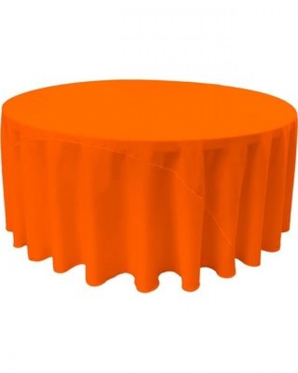 Orange Round Table Linen 132 (Fits Our 72in Round Table to 