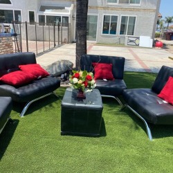 Black VIP 3 Lounge Chair 1 Ottoman Set (Pillows Not Included