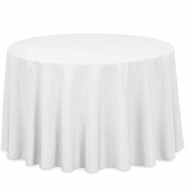 White Round Table Linen 132 (Fits Our 72in Round Table to t
