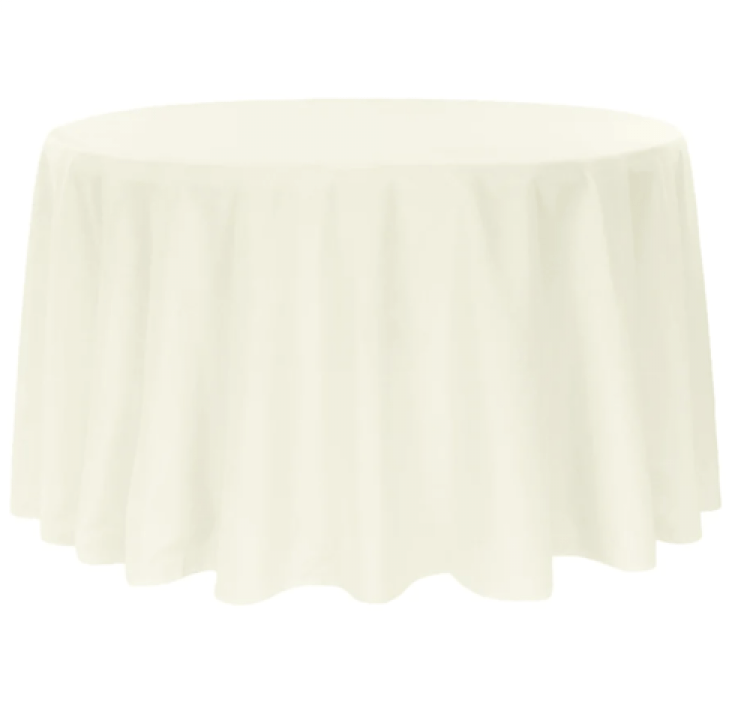 Ivory Round Table Linen 108 (Fits Our 48in Round Table to t