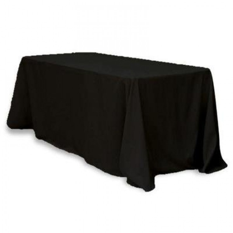 Black Polyester Linen 90x132in (Fits Our 6ft Rectangular Tab