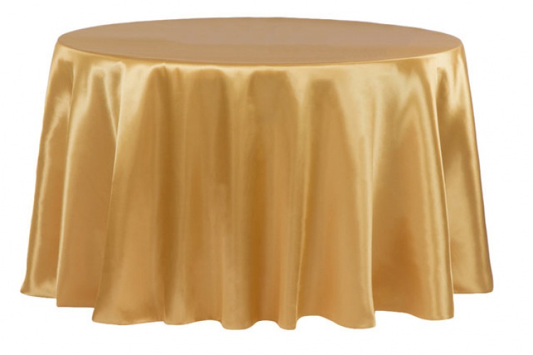 Gold Round Table Linen 132 (Fits Our 72in Round Table to th
