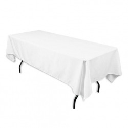 White  Polyester Linen 60 x 90 (Fits Our 6ft Rectangular Ta