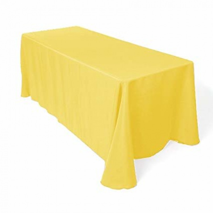  Yellow Polyester Linen 90x156 (Fits Our 8ft Rectangular Ta
