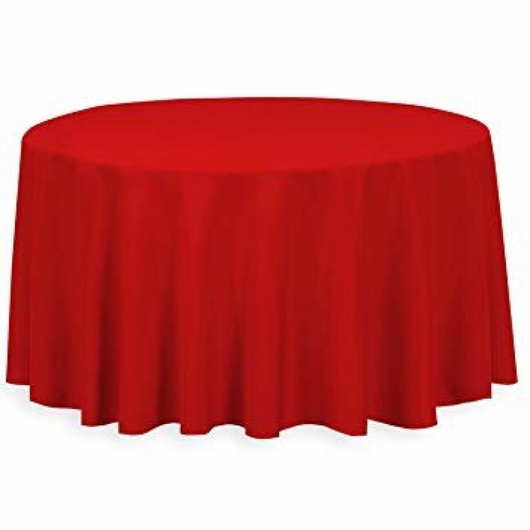 Red Round Table Linen 132 (Fits Our 72in Round Table to the