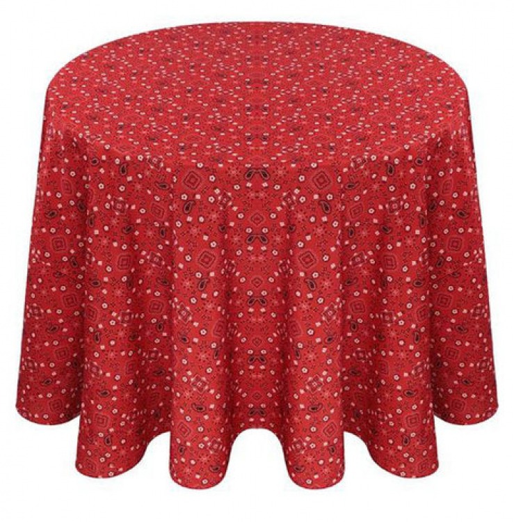 Red Bandana Round Table Linen 108 (Fits Our 48in Round Tabl