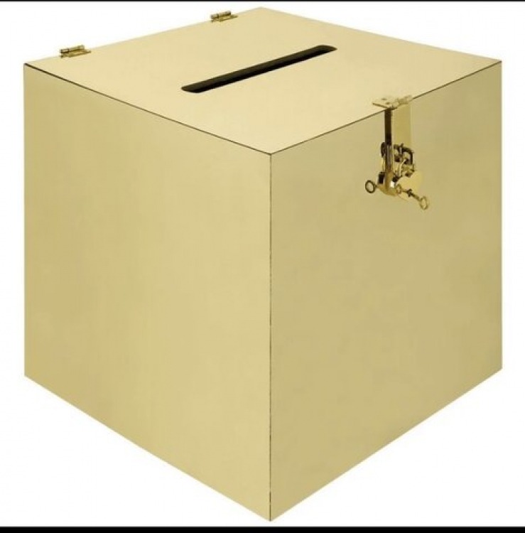 Gold Solid Gift Card Box