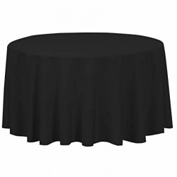Black Round Table Linen 132 (Fits Our 72in Round Table to t