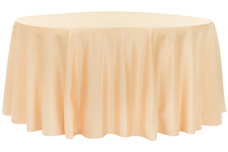 Peach Round Table Linen 120 (Fits Our 60in Round Table to t
