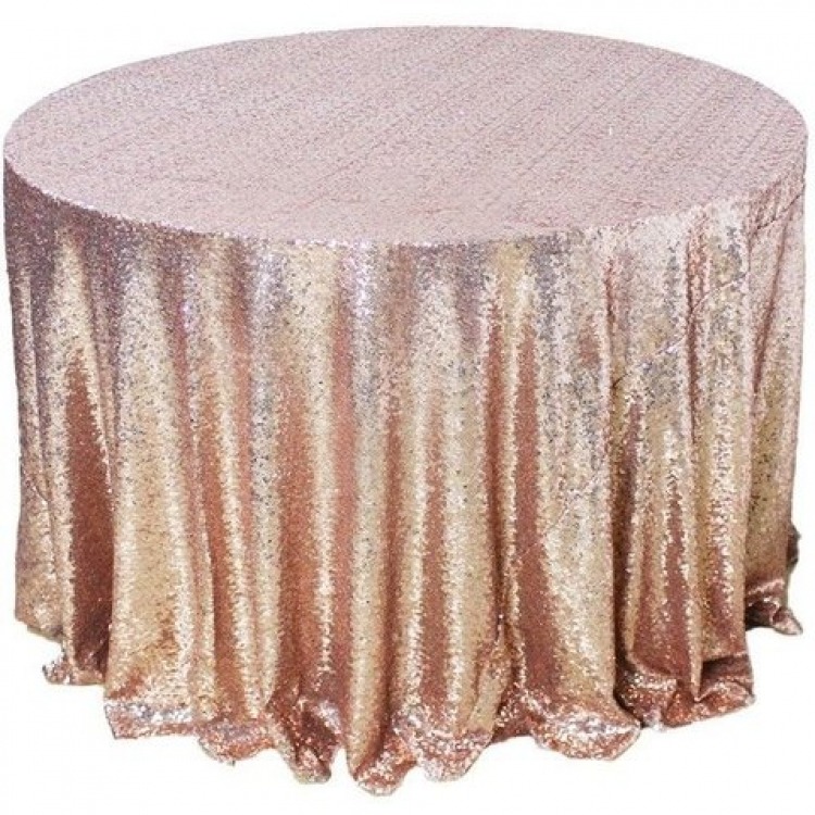 Blush Sequin 108 Round Table Linen (Fits Our 48in Round Tab