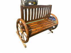 Wagon Wheel Wooden Bench(CONTACT THE OFFICE TO BOOK)