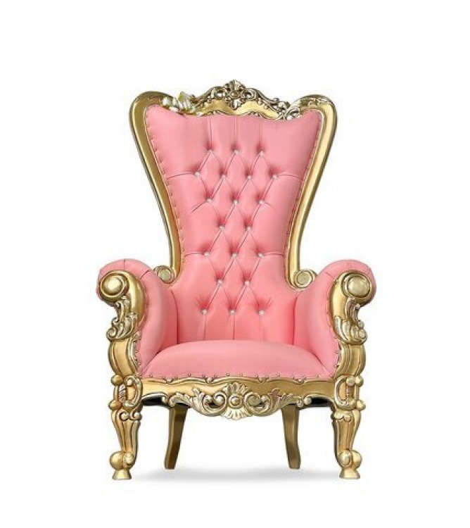 Pink and Gold Throne Chair 