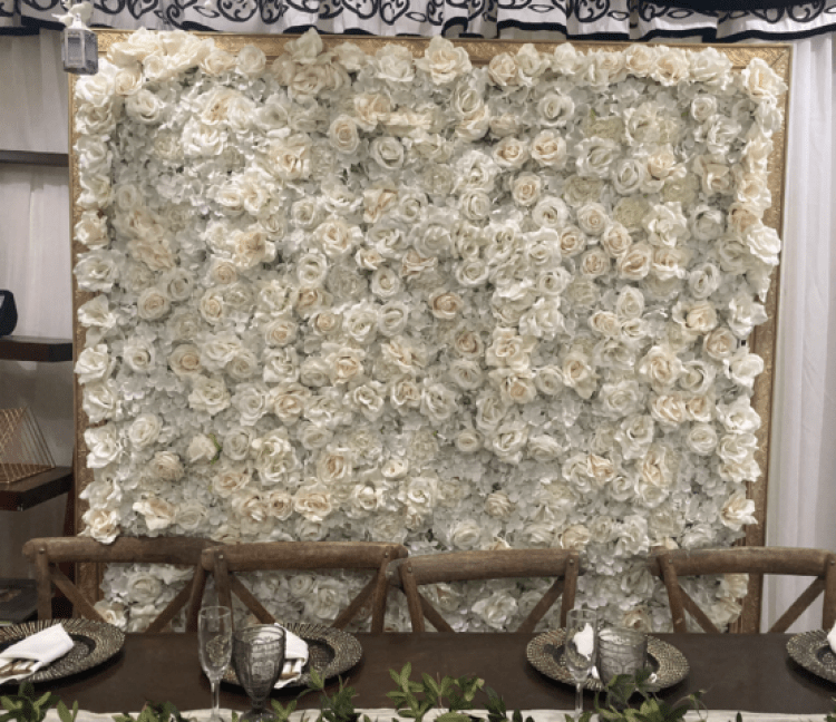 White Rose Wall 7ft tall x 6ft wide