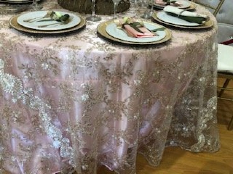 Lace Round Table Linen 120 (Fits Our 60in Round Table to th