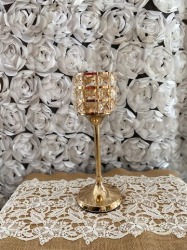 Small Gold Candle Holder 12(CONTACT THE OFFICE TO BOOK)