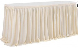 Ivory 6ft linens w/ skirt 