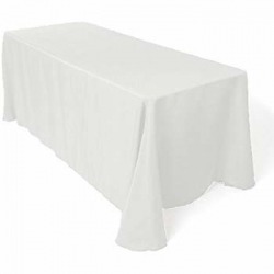 White Polyester Linen 90x132 (Fits Our 6ft Rectangular Tabl