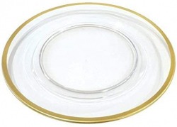 Acrylic Clear W/ Gold Rim Charger Plate