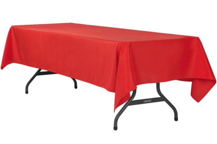 Red Polyester Linen 60x120 (Fits Our 8ft Rectangular Table 