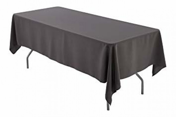 Charcoal Polyester Linen 60x120 (Fits Our  8ft Rectangular 
