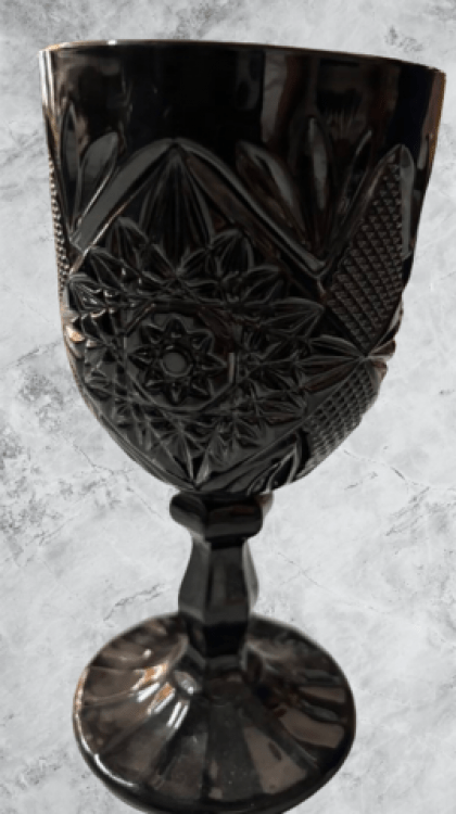 NEW Black Solid Glass Goblet