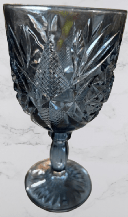 NEW Dusty Blue Glass Goblet