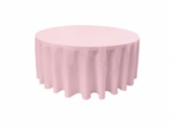 Pink Polyester 120in Round Tablecloth (Fits Our 60in Round T