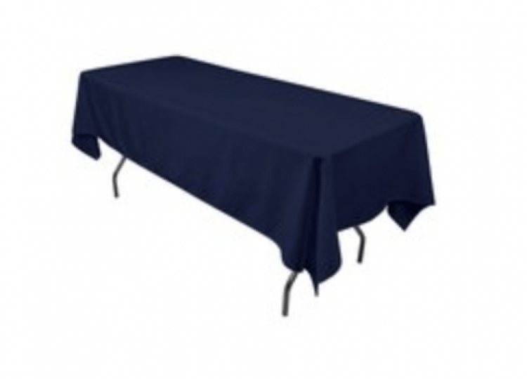 Navy Blue Polyester Linen 60x120in (Fits Our 8ft Rectangular
