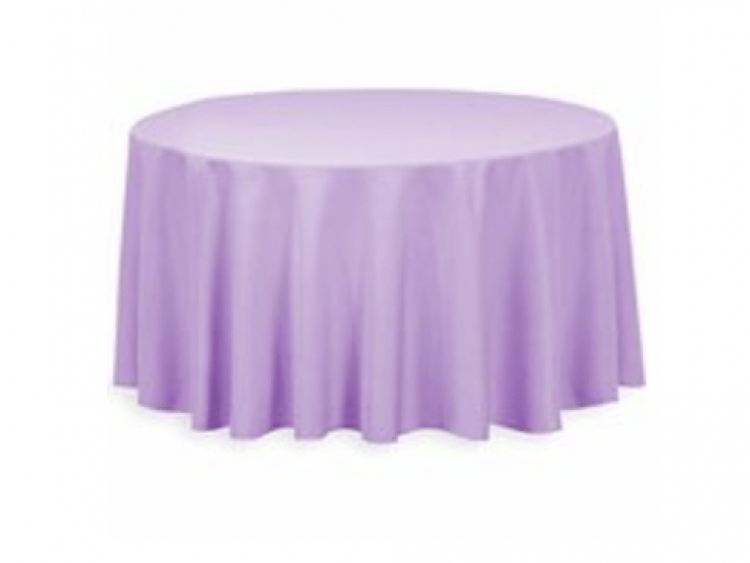 Lavender Polyester 120in Round Tablecloth (Fits Our 60in Rou