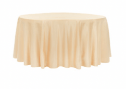 Peach Polyester 132in Round Table Linen (Fits Our 72in Round