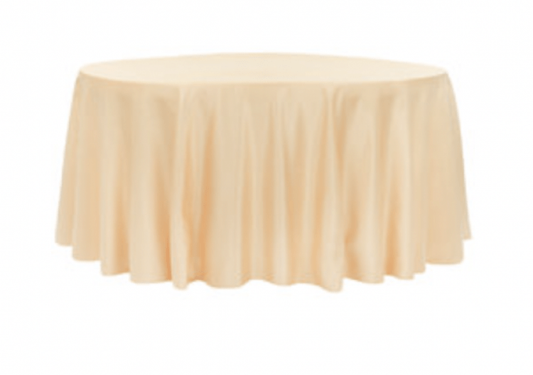 Peach Polyester 132in Round Table Linen (Fits Our 72in Round