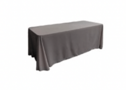 Charcoal Polyester Linen 90x132in (Fits Our 6ft Rectangular 