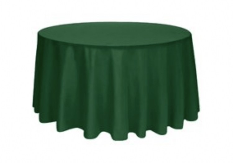 Forest Green Polyester 108in Round Table Linen (Fits Our 48i