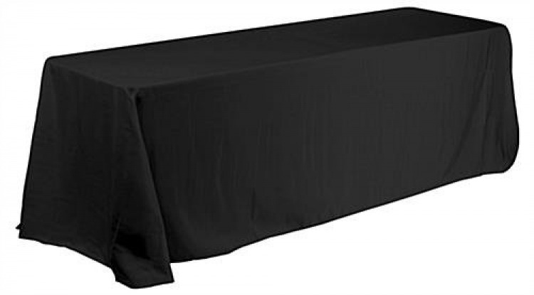 Black Polyester Linen 90x132 (Fits Our 6ft Rectangular Tabl