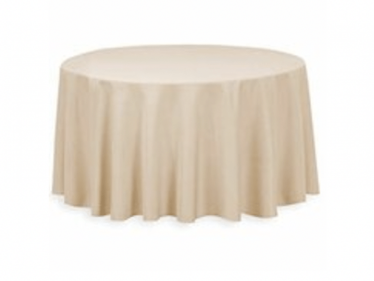 Sand Polyester 108in Round Table Linen (Fits Our 48in Round 