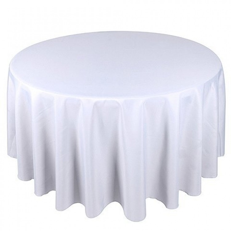 White Satin 120 Round table linen 