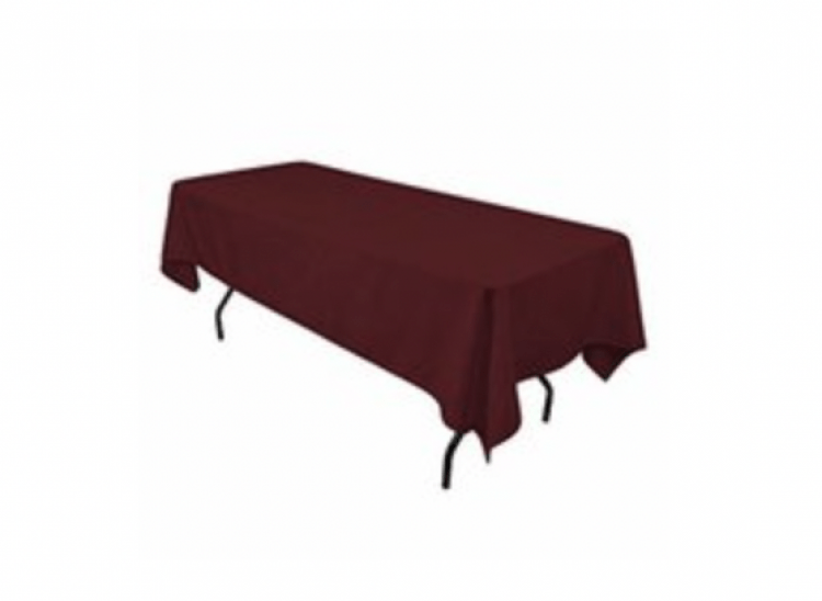 Burgundy Polyester Linen 60x96in (Fits Our 6ft Rectangular T