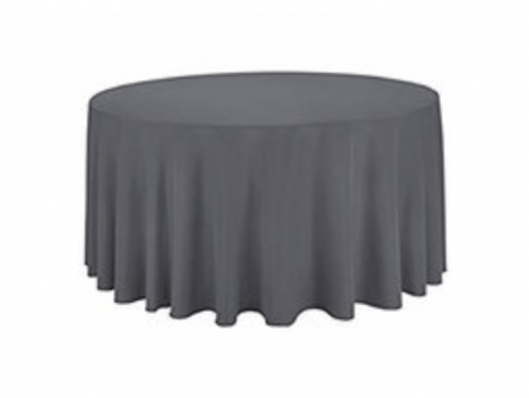 Charcoal Grey 108in Round Table Linen (Fits Our 48in Round T