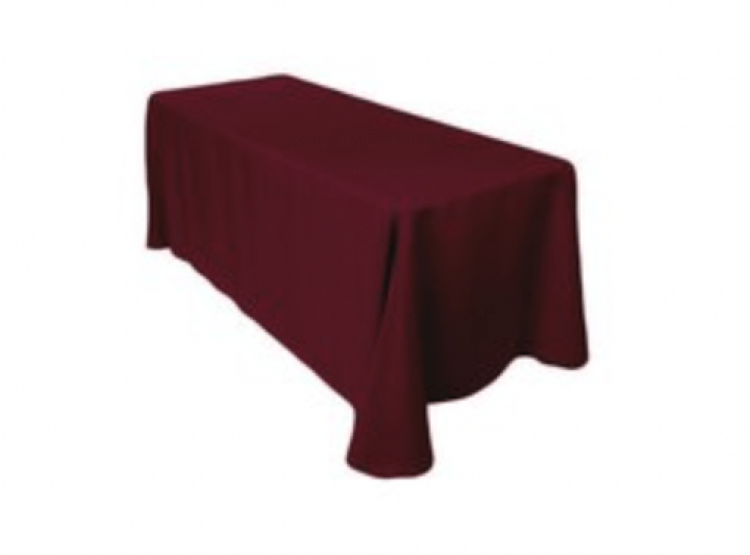 Burgundy Polyester Linen 90x156in (Fits Our 8ft Rectangular 