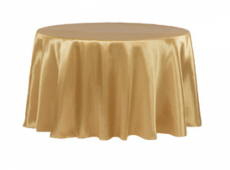 Gold Polyester 108in Round Table Linen (Fits Our 48in Round 