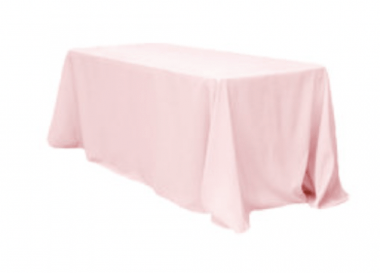 Pink Polyester Rectangular 90x132in Linen to Floor for 6ft T