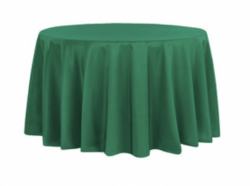 Emerald Green Polyester 132in Round Table Linen (Fits Our 72