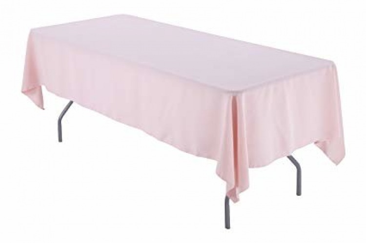 Blush Pink Polyester Linen 60x120 (Fits Our 8ft Rectangular