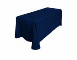 Navy Blue Polyester Linen 90x156in (Fits Our 8ft Rectangular