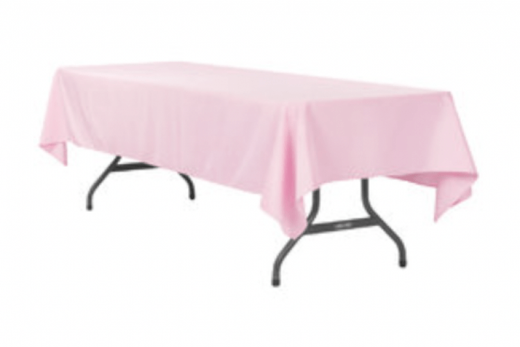 Pink Polyester Linen 60x96in (Fits Our 6ft Rectangular Table