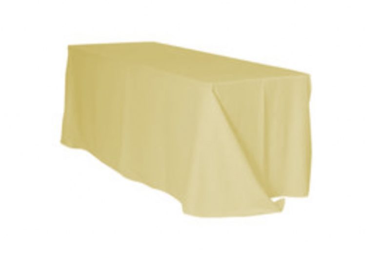 Yellow Polyester Rectangular 90x132in Linen to Floor for 6ft