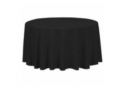 Black Round Table Linen 108 (Fits Our 48in Round Table to t